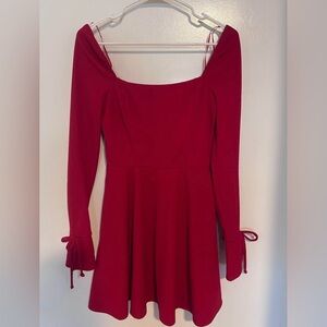 Red Mini Long Sleeve Dress